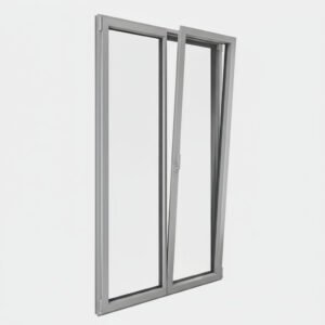 Porte-fenêtre alu 2 vantaux – ouverture oscillo-battante ouverte